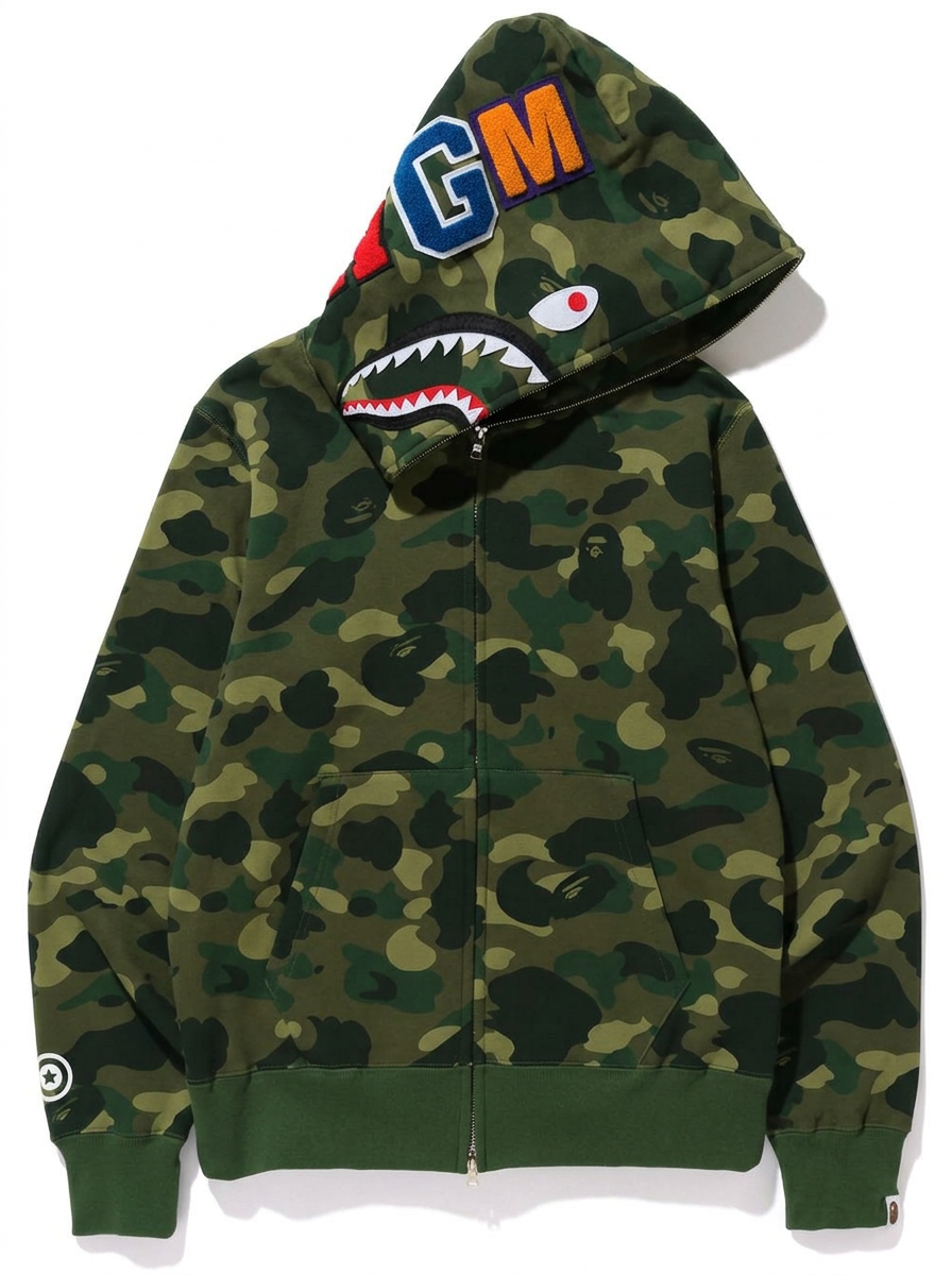 Shark Camo Zip-Up Green