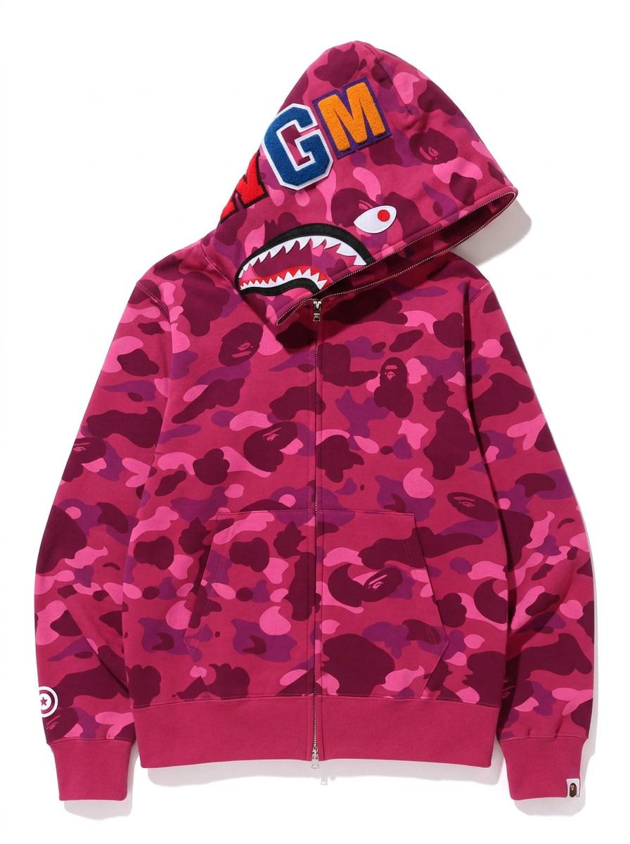 Shark Camo Zip-Up Pink