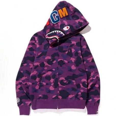 Shark Camo Zip-Up Purple