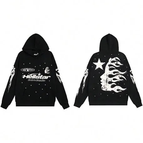 Flame Star Hoodie Black