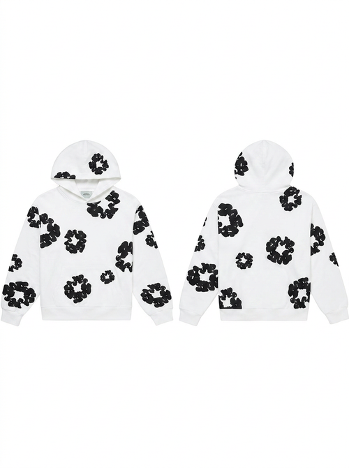 Cotton Wreath Hoodie White